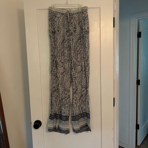 Navy and gray palazzo pants wide leg